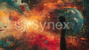 Digital surreal waves and pulses symbolising the flow of information