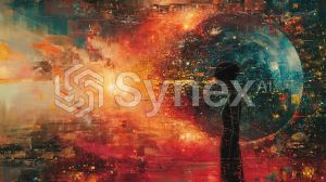 Abstract galactical representation of digital surreal pulses