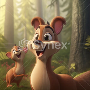Disney animation cartoon forest animals smiling