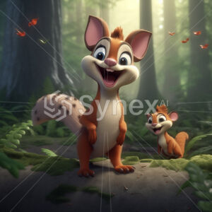Disney animation CGI cartoon forest animals smiling