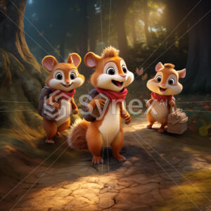 Departing for their magical adventure in the magical forest