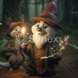 Smiling wizard granting the wishes