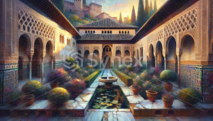 The enchanting courtyard of the Alhambra