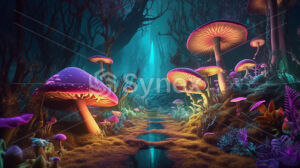 Surreal Psychedelic Wonderland: Magical Mushrooms