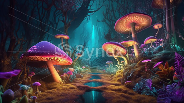 Surreal Psychedelic Wonderland: Magical Mushrooms