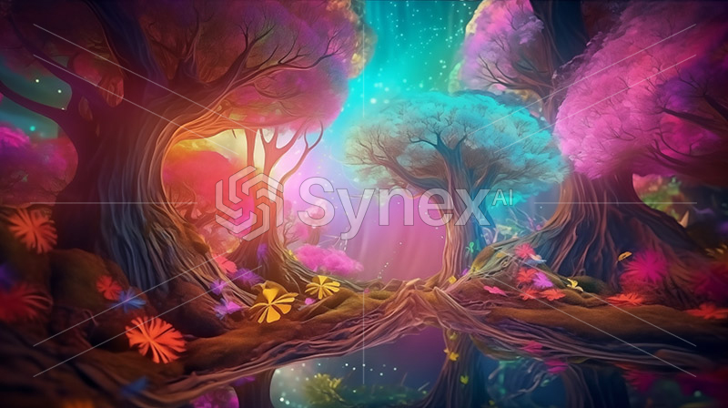 Surreal Psychedelic Wonderland: Mystical Mushroom Realm